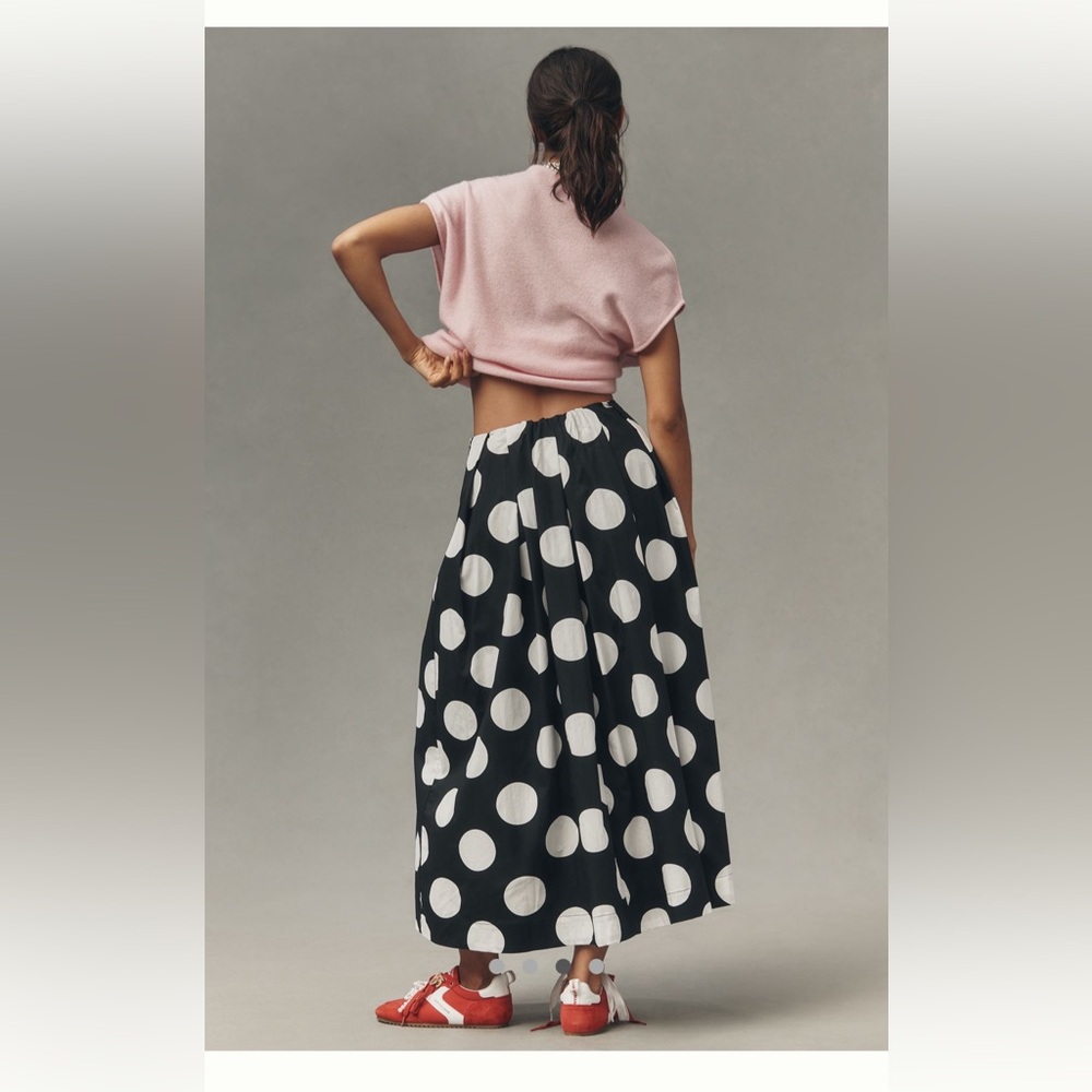 MAEVE COTTON POPLIN PLEATED MIDI SKIRT NWT sold out online size M - Picture 2 of 5